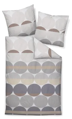 Produktbild von Janine Design Bettwäsche-Garnitur Mako-Satin 87104 J. D. Farbe grau sand Größe 135x200+80x80