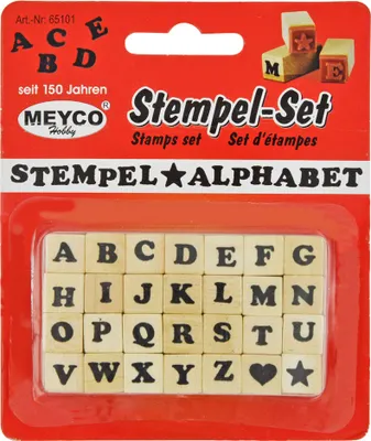Produktbild von Meyco Holz Stempel Set "ABC" 28 Stempel - 6mm