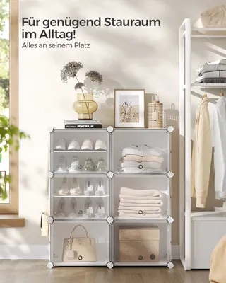 Produktbild von SONGMICS Schuhregal 6 Fächern Schuhschrank mit Türen weiß