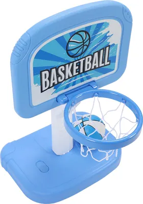 Image de Panier de basket-ball pour piscine Hauteur réglable Jeu de basket-ball interactif pour piscine avec 2 ballons Pompe pour enfants Intérieur Extérieur