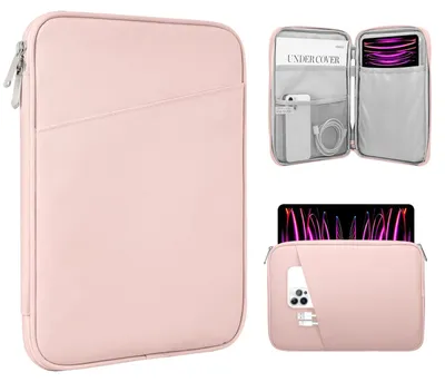 Produktbild von Elzusha – 13 Zoll Tablet-Schutzhülle mit Aufbewahrungsfach, in Rosa
