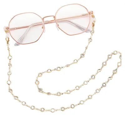 Produktbild von Brillenkette für Damen, bunte Brillenkette mit künstlichen Edelsteinen, Retro-Perlenband für Sonnenbrillen, Brillenbänder für Lesebrillen J