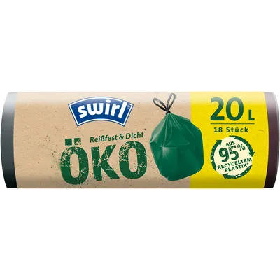 Obrázek produktu pro Ekologická vložka do koše se stahovací šňůrkou 20l zelená 18 kusů