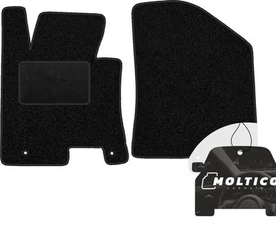 Produktbild von moto-MOLTICO Vorne Fußmatten Auto Velours Autoteppiche Schwarz Automatten Set 2-teilig passend für Kia Ceed II Hyundai i30 II 2012-2017