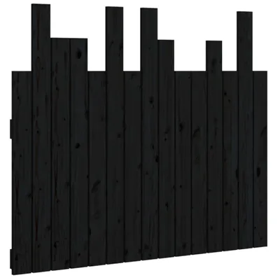 Produktbild von vidaXL Wand-Kopfteil Schwarz 95,5x3x80 cm Massivholz Kiefer