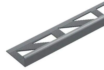 Zdjęcie produktu dla Profil do glazury PVC ozdobny 10mm Cezar Szary Ciemny RAL7037 Mat 2,50m