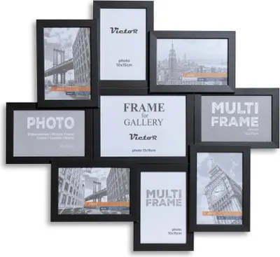 Produktbild von Bilderrahmen Collage für 9 Bilder - Farbe: Schwarz