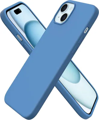 Produktbild von ORNARTO iPhone 15 Plus Hülle Silikon 6,7 Zoll - Ultra dünne, Kratzfeste Schutzhülle Blau
