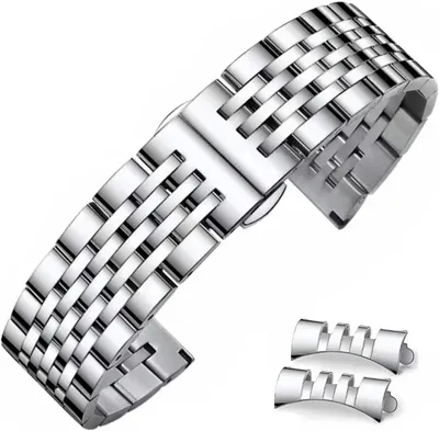 Image de Bracelet de montre en acier inoxydable, de 16 mm à 22 mm, bracelet métallique pour montre