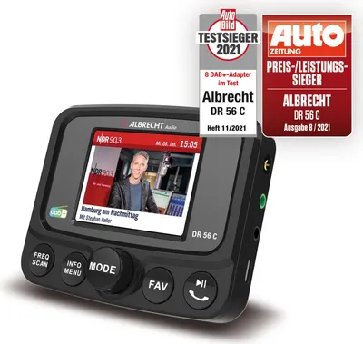 Produktbild von Albrecht DR 56C DAB+ Autoradio-Tuner mit Farbdisplay
