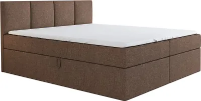 Produktbild von Boxspringbett RAFI 160x200 mit 2 Bettkästen, Bonell-Matratze und Topper. Farbe: Braun