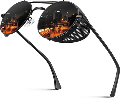 Produktbild von CGID Sonnenbrille Herren Retro Steampunk Metallrahmen Polarisiert