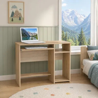 Produktbild von Bürotisch mit Tastaturauszug Schreibtisch Eiche sonoma #3462