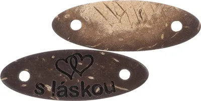 Image de Écusson "avec amour" coco 28x10mm - lot de 2 - 28x10 mm - Marron