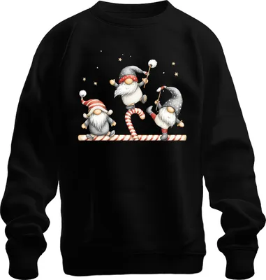 Produktbild von Weihnachtswichtel Zuckerstange süß lustig Geschenk Weihnachten Uni Sweatshirt Pullover, Schwarz, S