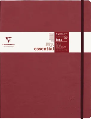 Produktbild von Clairefontaine 5x Notizbuch 96 Blatt liniert Papier elfenbein 90g Rot 794462C