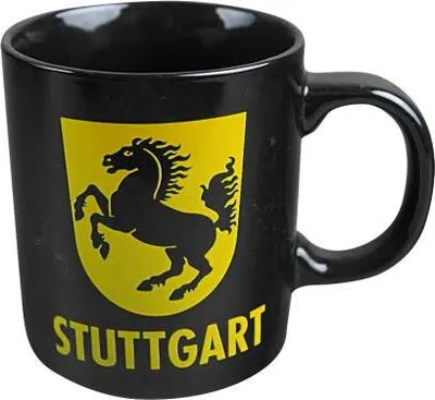 Produktbild von Keramiktasse mit Print Stuttgart Wappen 57234 schwarz