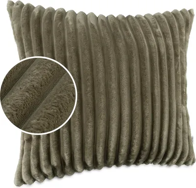 Produktbild von Dekokissen LILLI BIG CORD Velour mit Reißverschluss 60x60cm Einfarbig UNI Olivengrün Sofakissen pflegeleicht