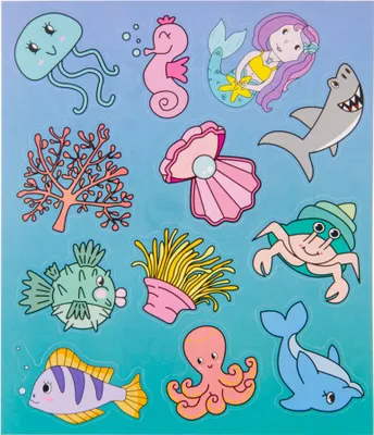 Immagine prodotto di Foglio di adesivi Duckiez con creature marine
