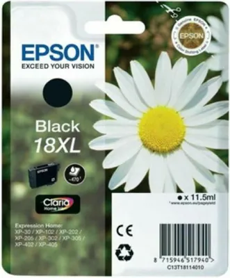 Zdjęcie produktu dla Epson Daisy Atramenty z serii Claria Home, Wysoka (XL) wydajność, Czarny, Tusz na bazie pigmentu, 11,5 ml, 1 szt., 470 stron(y)