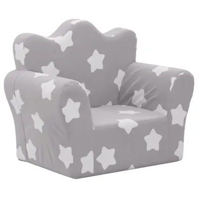 Obrázok produktu pre vidaXL Detská pohovka Light Grey s hviezdami Soft Plush