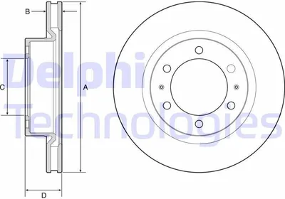 Produktbild von 2x DELPHI Bremsscheibe BG4925C für TOYOTA HILUX Pick-up (GUN1_) 67 4mm 319mm