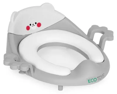 Obrázok produktu pre Detské záchodové sedadlo s prekrytím rúčok mäkký vankúš sivý ECOTOYS