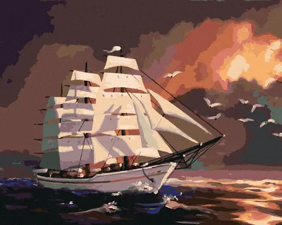 Produktbild von Zuty - Malen nach Zahlen - BOOT NACH EINBRUCH DER DUNKELHEIT (D. RUSTY RUST), 40x50 cm, mit Keilrahmen (bereits gespannt)