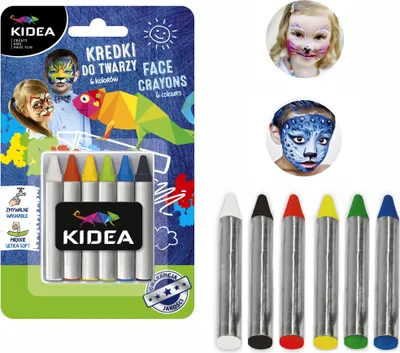 Obrázok produktu pre Pastelky na tvár 6 farieb x 2,5 g Kidea