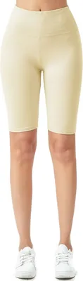 Produktbild von Sportswear Damen Nahtlos Radlerhose Stretch Fit Hoher Bund Fitness Yoga Fitness Radlerhose Leggings Kurz S/M Beige