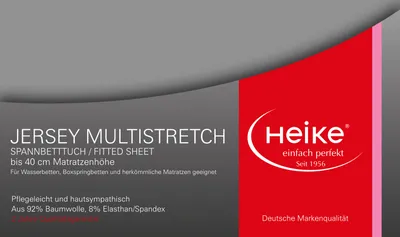 Marketing image for a fitted sheet with brand logo and product details.