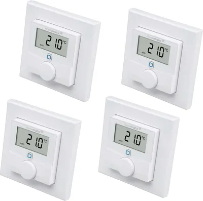 Produktbild von HOMEMATIC IP 156669A0, Wandthermostat mit Luftfeuchtigkeitssensor, 4 Stück