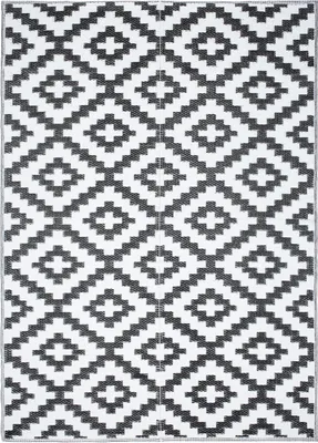 Image de Tapis IBIZA Outdoor Blanc Noir Pique-nique Jardin ÖKO-TEX 180 x 270 cm