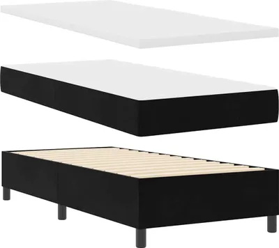 Immagine prodotto di vidaXL Letto a molle con materasso nero 90 x 200 cm in velluto