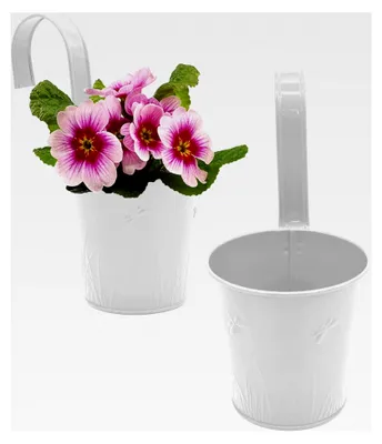 Produktbild von Blumentopf für Balkon und Garten aus Metall (Weiß)