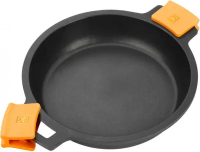 Produktbild von BRA Efficient A270520, Auflaufform, Rund, Aluminium-Guss, Keramik, Gas, Halogen, Induktion, Versiegelte Platte, Schwarz, Orange, 1,5 l