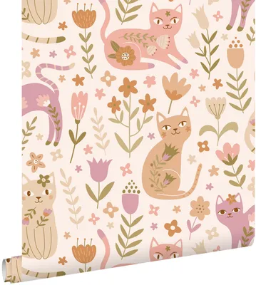 Zdjęcie produktu dla ESTAhome Tapeta kocięta fioletowym,różowymIbeżowym 50 x 900 cm