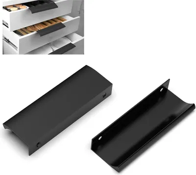 Produktbild von Moderne versteckte Möbelgriffe - 10 Stück - matt schwarz - Aluminium - 120 mm