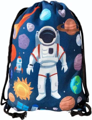 Image de Sac de sport pour enfants - Sac à dos de sport - Pour l'école - Motif spatial - 32 x 40 cm - Multicolore