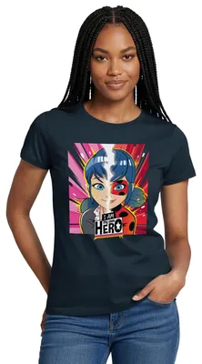 Produktbild von Spreadshirt Miraculous I Am My Own Hero Ladybug Marinette Frauen T-Shirt, M, Navy
