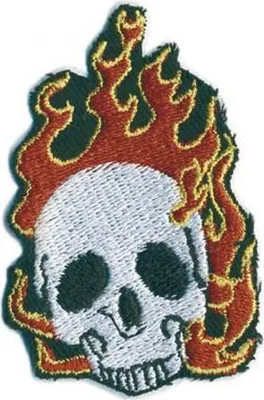 Produktbild von Aufnäher - Totenkopf Feuer - 04318 - Gr. ca. 6 x 4 cm - Patches Stick Applikation