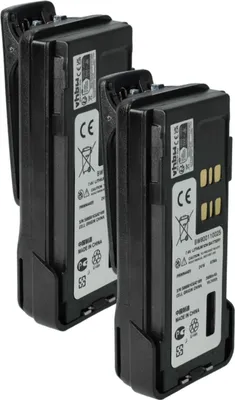 Produktbild von vhbw 2x Akku kompatibel mit Motorola DP4800, P8608, DP4601, GP328D, DP4801, P8660 Funkgerät, Walkie Talkie (2600 mAh, 7,4 V, Li-Ion) + Gürtelclip