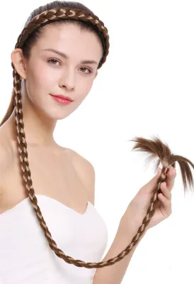 Produktbild von WIG ME UP Haarreif mit Zopf sehr lang geflochten hellbraun N1038-12