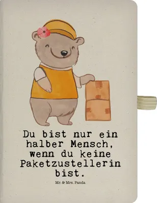 Produktbild von Mr. & Mrs. Panda Journal Paketzustellerin Herz - Transparent - Geschenk, Kladde, Paketbotin, kariertes notizbuch, Lustig, Jubiläum, Witzig, Adressbuch, Spruch, Tagebuch