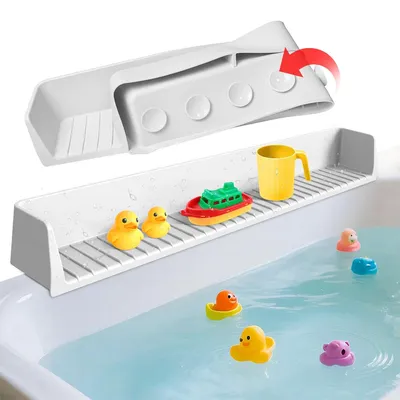 Produktbild von Badewannen-Spritzschutz, 80 cm Kinderbadewannen-Spritzschutz, starker Saugnapf, Überlaufschutz, Babybade- und Wassersicherheitstrennwand