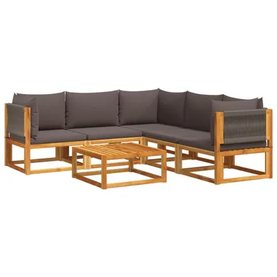 Produktbild von vidaXL 6-tlg. Gartensofa-Set mit Kissen Holz Akazie & Seil
