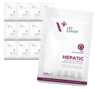 Produktbild von VetExpert Veterinary Diet Hepatic Cat 12x100g Nassfuttermittel für Katzen zur Unterstützung der Leberfunktion