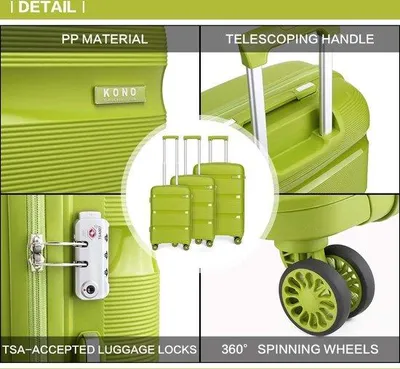 Productafbeelding van Famanu Trolley Koffer Set, lichtgewicht met 4 wielen - geschikt als handbagage