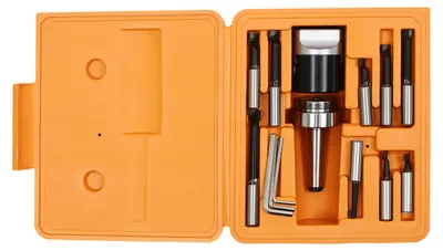 Obrázok produktu pre Súprava nástrojov na vyvrtávanie CNC, vŕtacia hlava 50 mm, vyvrtávacia tyč s priemerom 12 mm, čierna a oranžová