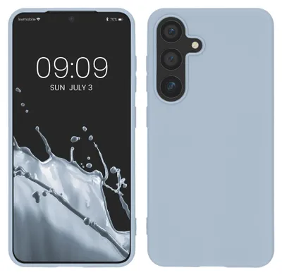 Produktbild von kwmobile Handyhülle für Samsung Galaxy S25 Hülle - TPU Case - Kabelloses Laden - Schutzhülle Cover in Hellblau matt